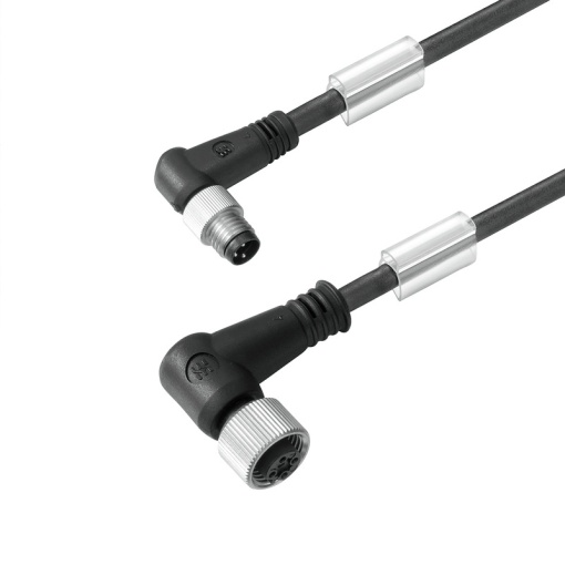 Sensor-actuator Cable, M8  M12, Number of poles 3, 5 m, pin, straight - socket, 90, LED No, Shielded No
