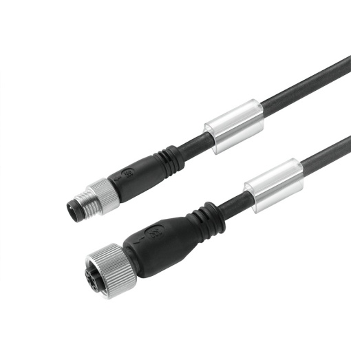 Sensor-actuator Cable, M8  M12, Number of poles 4, 10 m, pin, straight - socket, straight, LED No, Shielded No