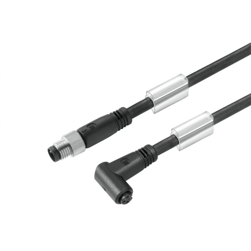 Sensor-actuator Cable, M8  M8, Number of poles 3, 10 m, pin, straight - socket, 90, LED No, Shielded No