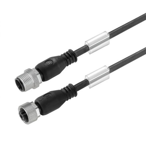 Sensor-actuator Cable, M12  M12, Number of poles 12, 1.5 m, pin, straight - socket, straight, LED No, Shielded No