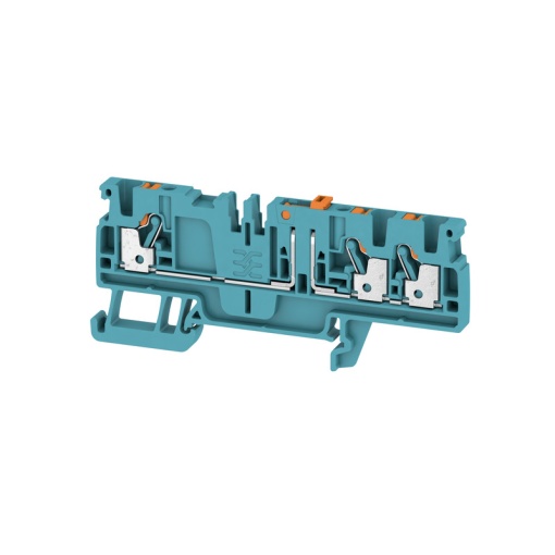 Test-disconnect terminal, PUSH IN, blue, 2.5 mm², 20 A, 500 V, Number of connections 3, Number of levels 1