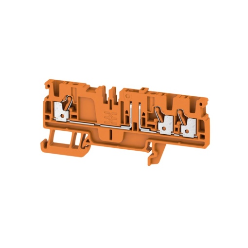 Test-disconnect terminal, PUSH IN, orange, 2.5 mm², 20 A, 500 V, Number of connections 3, Number of levels 1