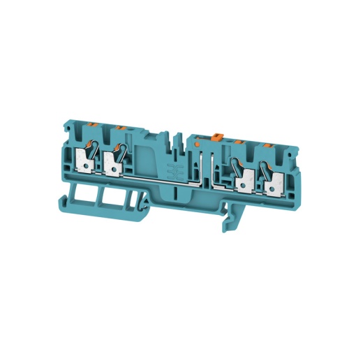 Test-disconnect terminal, PUSH IN, blue, 2.5 mm², 20 A, 500 V, Number of connections 4, Number of levels 1