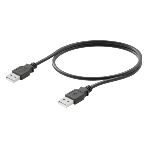 USB cable, USB A, PVC, black, Length 3 m