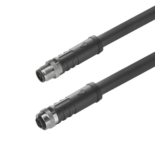 Sensor-actuator Cable, M12  M12, Number of poles 3, 0.3 m, pin, straight - socket, straight, LED No, Shielded No