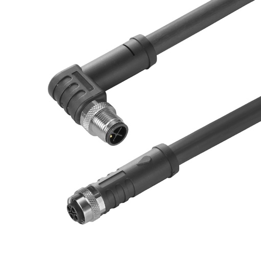 Sensor-actuator Cable, M12  M12, Number of poles 3, 10 m, pin, angled - bush straight, LED No, Shielded No