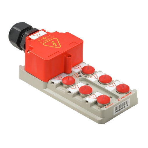 Sensor-actuator passive distributor without cable, Hood version, M12, 400 V, S-coded, LED Yes
