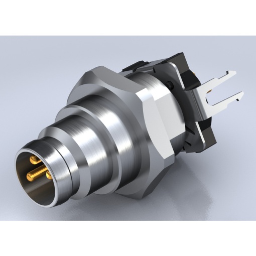 Circular plug connector, installation PCB connection system, M8, Number of poles 3, Front mounting, M10