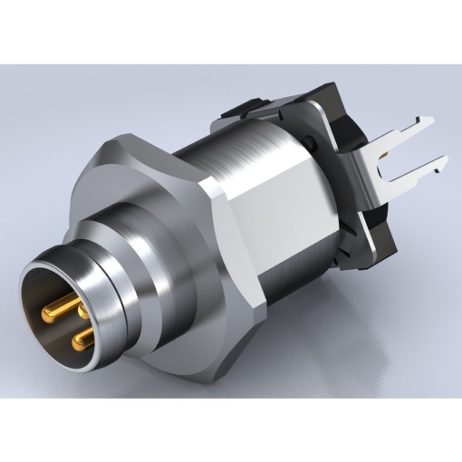 Circular plug connector, installation PCB connection system, M8, Number of poles 3, Front mounting, M10