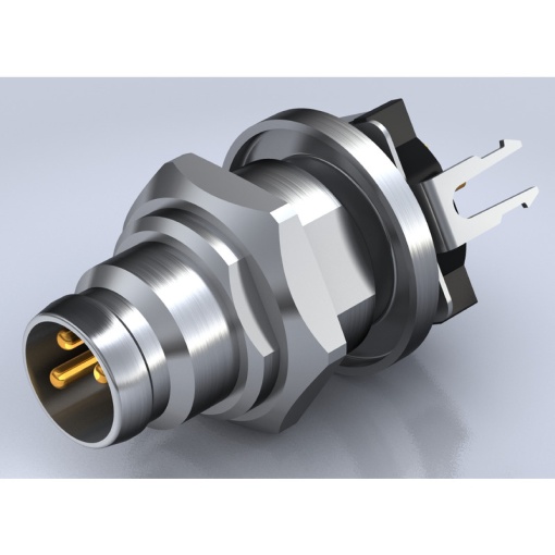 Circular plug connector, installation PCB connection system, M8, Number of poles 3, Rear panel mounting, M8