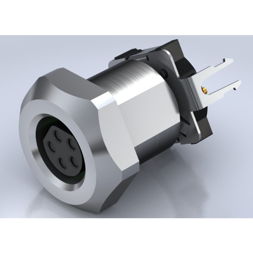 Circular plug connector, installation PCB connection system, M8, Number of poles 5, Front mounting, M10