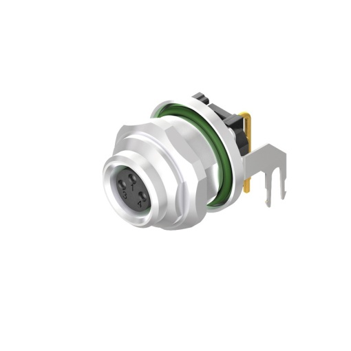 Circular plug connector, installation PCB connection system, M8, Number of poles 3, Rear panel mounting, M 12