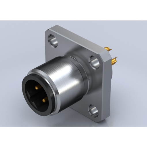 Round plug ,Built-in without cable, M12, Number of poles 4