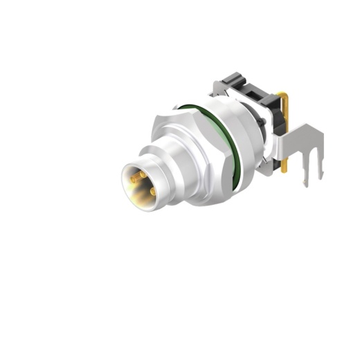 Circular plug connector, installation PCB connection system, M8, Number of poles 3, Rear panel mounting, M8