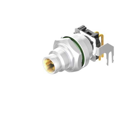 Circular plug connector, installation PCB connection system, M8, Number of poles 4, Rear panel mounting, M8