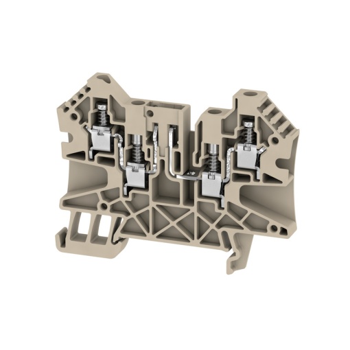 Test-disconnect terminal, Screw connection, dark beige, 4 mm², 27 A, 500 V, Number of connections 4, Number of levels 1