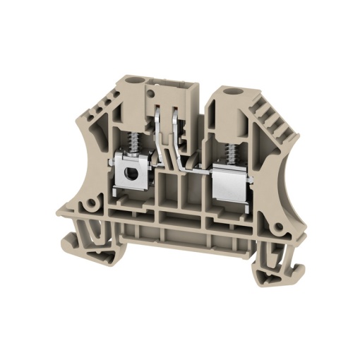 Test-disconnect terminal, Screw connection, dark beige, 4 mm², 32 A, 500 V, Number of connections 2, Number of levels 1