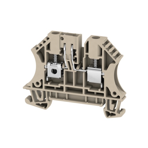 Test-disconnect terminal, Screw connection, dark beige, 4 mm², 32 A, 500 V, Number of connections 2, Number of levels 1