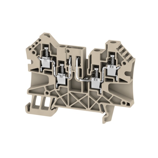 Test-disconnect terminal, Screw connection, dark beige, 4 mm², 27 A, 500 V, Number of connections 4, Number of levels 1