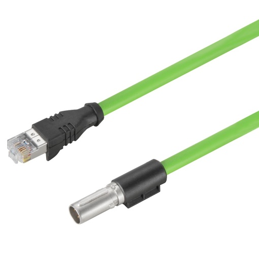 Data insert with cable industrial connectors, Cable length 0.5 m, Cat. 5e, 100 MBits