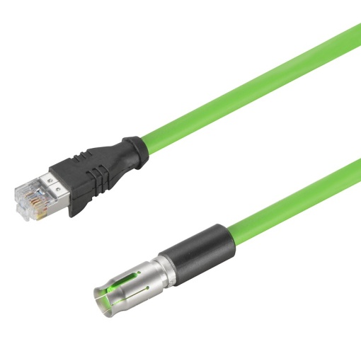 Data insert with cable industrial connectors, Cable length 0.5 m, Cat. 5e, 100 MBits