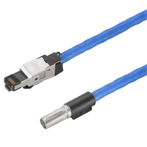 Data insert with cable industrial connectors, Cable length 0.5 m, Cat. 5e, 100 MBits