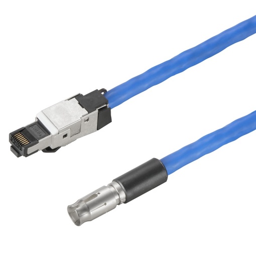 Data insert with cable industrial connectors, Cable length 0.5 m, Cat. 5e, 100 MBits