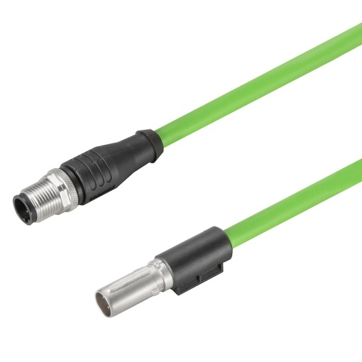 Data insert with cable industrial connectors, Cable length 0.3 m, Cat. 5e, 100 MBits