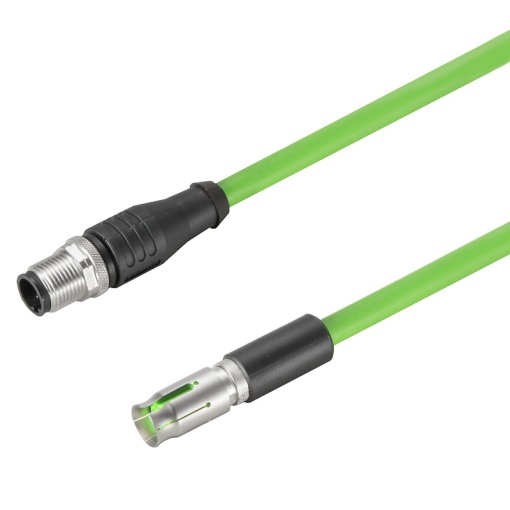 Data insert with cable industrial connectors, Cable length 0.2 m, Cat. 5e, 100 MBits