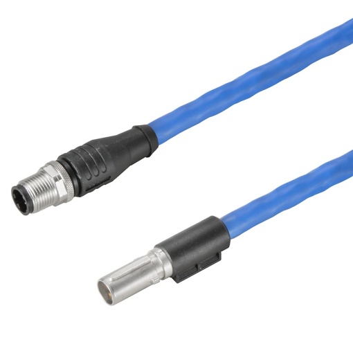 Data insert with cable industrial connectors, Cable length 0.5 m, Cat. 5e, 100 MBits