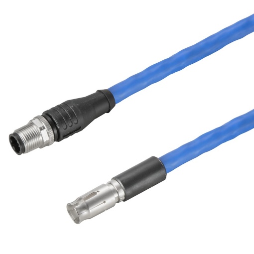 Data insert with cable industrial connectors, Cable length 0.5 m, Cat. 5e, 100 MBits