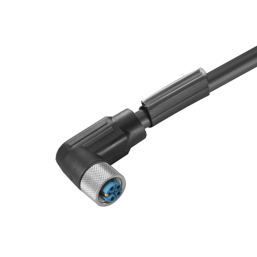 Sensor-actuator Cable, M12, Number of poles 5, 3 m, Socket, angled, LED No, Shielded No