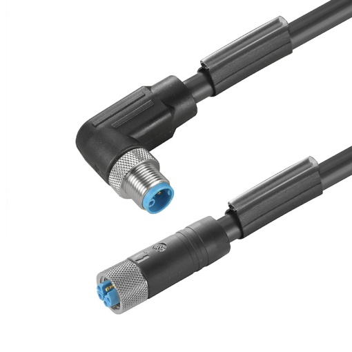 Sensor-actuator Cable, M12  M12, Number of poles 5, 1.5 m, pin, straight - socket, 90, LED No, Shielded No