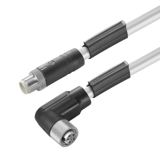Sensor-actuator Cable, M12  M12, Number of poles 5, 5 m, pin, straight - socket, 90, LED No, Shielded No