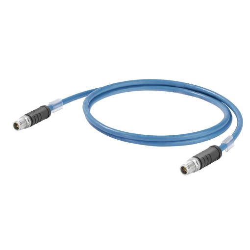 Ethernet Railway Cable assembled, One end without connector, M12 X-type IP 67 straight male, M12 X-type IP 67 straight male, Number of poles 8, Len