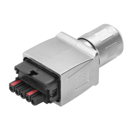 Power plug-in connector industrial ethernet, Power connector, Plug, Colour Silver grey, IP65, IP67, Number of poles 5