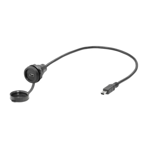 USB cable, USB A Mini, black, Length 0.3 m