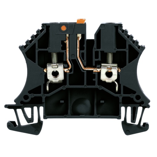 Test-disconnect terminal, Screw connection, black, 2.5 mm², 24 A, 500 V, Number of connections 2, Number of levels 1