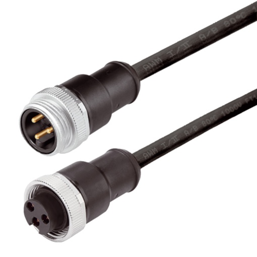 Sensor-actuator Cable, 78", Number of poles 5, 1 m, pin, straight - socket, straight, LED No, Shielded No
