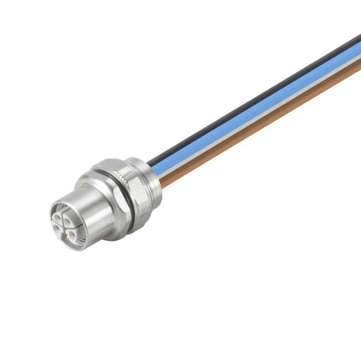 Round plug ,Built-in with cable, M12, Number of poles 5, 1.5 mm²