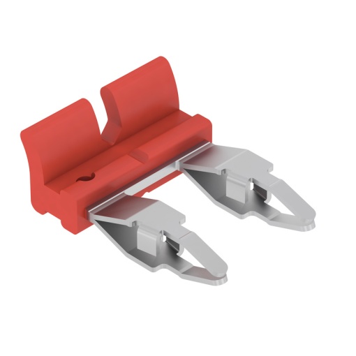 Cross-connector relay, red, 17.5 A, cannot be cut to length, Number of poles 2, Pitch in mm 6.40