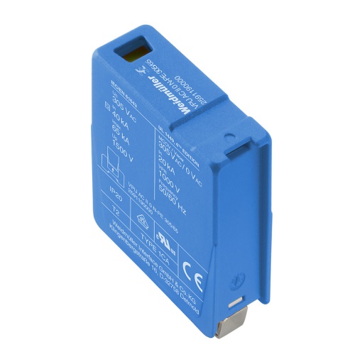 Surge voltage arrester  power supply systems, Class II surge protection, no leakage current, Type II, Type III, Low voltage network TT only for N-P