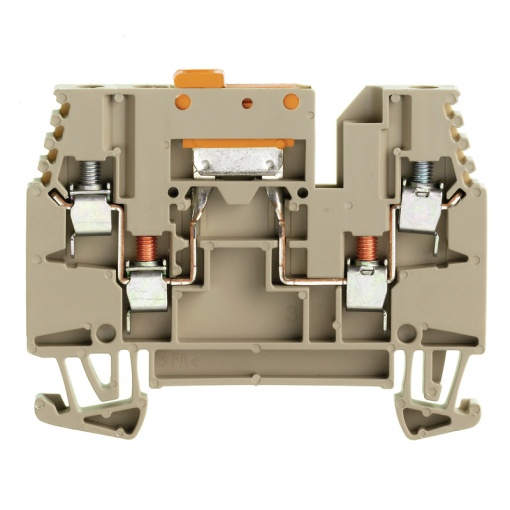 Test-disconnect terminal, Screw connection, dark beige, 2.5 mm², 24 A, 400 V, Number of connections 4, Number of levels 1