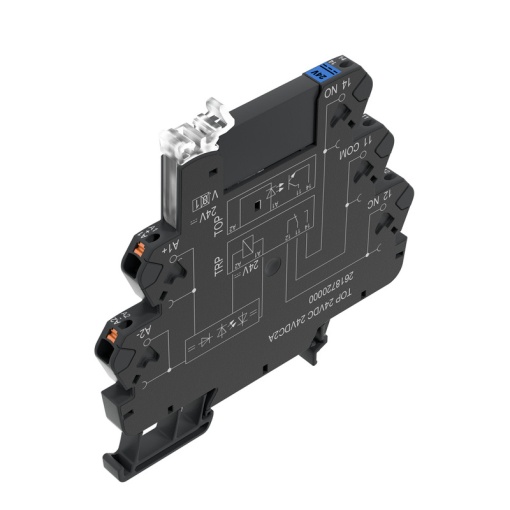 Solid-state relay, 5 V DC 20 %, Free-wheeling diode, Reverse polarity protection, 24...240 V AC, 1 A, PUSH IN