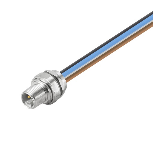 Round plug ,Built-in with cable, M12, Number of poles 5, 1.5 mm²