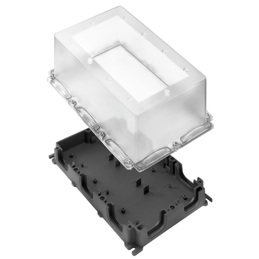 Plastic housing, FieldPower, 284 x 196 x 155 mm, Plastic, GRP, untreated, black, Transparent