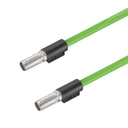 Data insert with cable industrial connectors, Cable length 1 m, Cat. 5e, 100 MBits