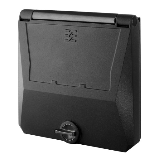 Component housing, Double frame, Metal cover, Control knob locking, NEMA 4X, Colour black similar to RAL 9005, IP65, in closed state