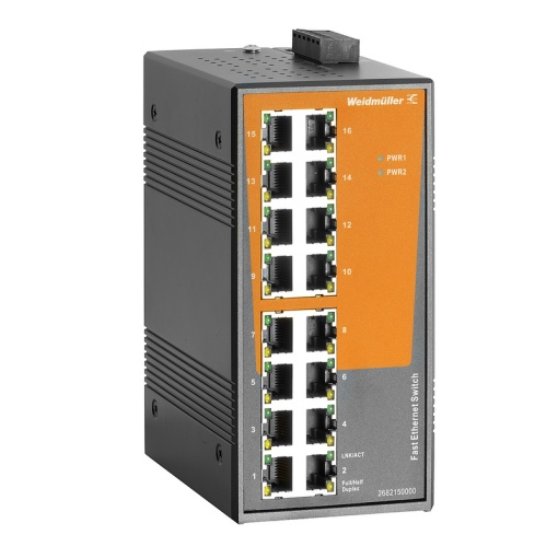 Network switch, unmanaged, Fast Ethernet, 16x RJ45, -40 C...75 C, IP30