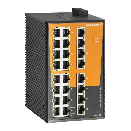 Network switch, unmanaged, Fast Ethernet, 24x RJ45, -40 C...75 C, IP30